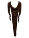 SER.O.YA Size L Chocolate Brown No Fabric Tag Mesh & Neoprene Off Shoulder Dress Chocolate Brown / L