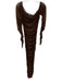 SER.O.YA Size L Chocolate Brown No Fabric Tag Mesh & Neoprene Off Shoulder Dress Chocolate Brown / L