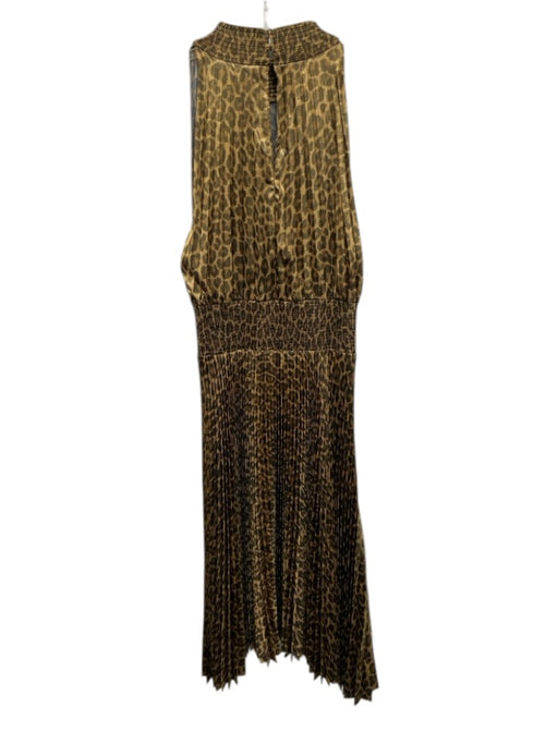 A.L.C. Size 12 Shimmer Polyester Elastic Waist Leopard Mock Neck Dress Shimmer / 12