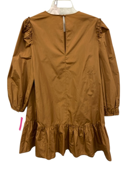 Cinq a Sept Size Large Cinnamon Polyester & Acetate Short Back Tiered Dress Cinnamon / Large