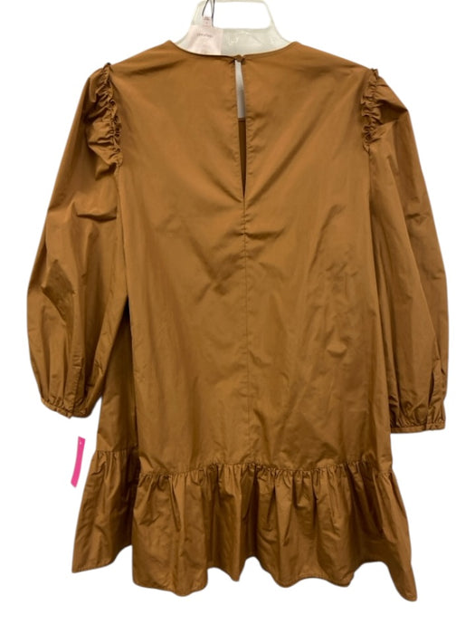 Cinq a Sept Size Large Cinnamon Polyester & Acetate Short Back Tiered Dress Cinnamon / Large
