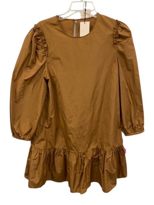 Cinq a Sept Size Large Cinnamon Polyester & Acetate Short Back Tiered Dress Cinnamon / Large