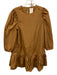 Cinq a Sept Size Large Cinnamon Polyester & Acetate Short Back Tiered Dress Cinnamon / Large