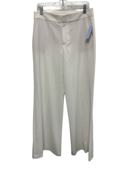 Alice + Olivia Employed Size 12 White Polyester Zip Fly High Rise Trouser Pants White / 12