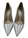 Christian Dior Shoe Size 41 Silver Embossed Leather Pointed Toe Stiletto Pumps Silver / 41