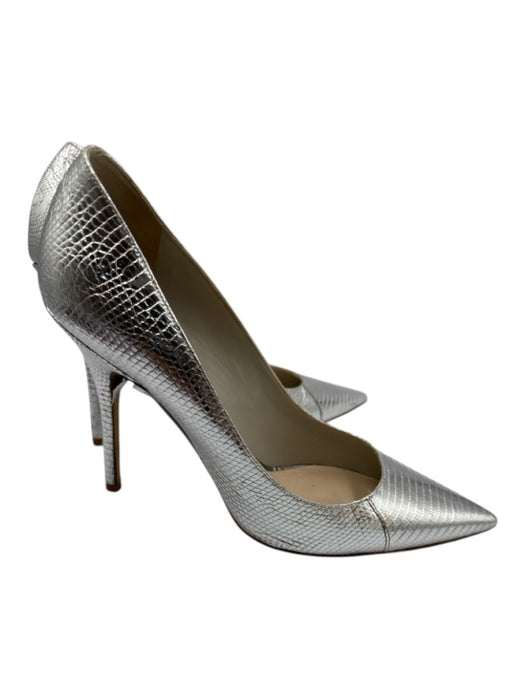 Christian Dior Shoe Size 41 Silver Embossed Leather Pointed Toe Stiletto Pumps Silver / 41