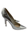 Christian Dior Shoe Size 41 Silver Embossed Leather Pointed Toe Stiletto Pumps Silver / 41