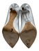 Christian Dior Shoe Size 41 Silver Embossed Leather Pointed Toe Stiletto Pumps Silver / 41