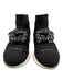 Chanel Shoe Size 41 Black & White Synthetic Knit Floral Applique Sock Sneakers Black & White / 41