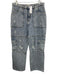 Avec Les Filles Size 31 Light Wash Cotton Denim Zip Fly Distressed Patches Jeans Light Wash / 31