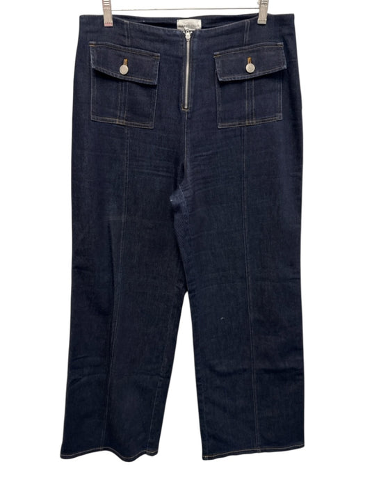 Avec Les Filles Size 28 Dark Wash Cotton Denim Patch Pocket Zip Fly Jeans Dark Wash / 28