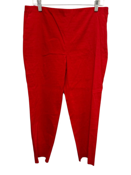 Theory Size 12 Bright red Linen Blend Pocketed Side Zip Slim Pants Bright red / 12