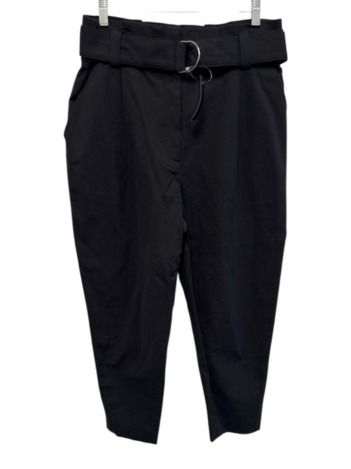 A.L.C. Size 12 Black Cotton Blend Paper Bag Waist High Rise Hook & Zip Fly Pants Black / 12