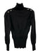 Karen Millen Size 3 Black Viscose Blend Ribbed Knit Turtleneck Sweater Black / 3