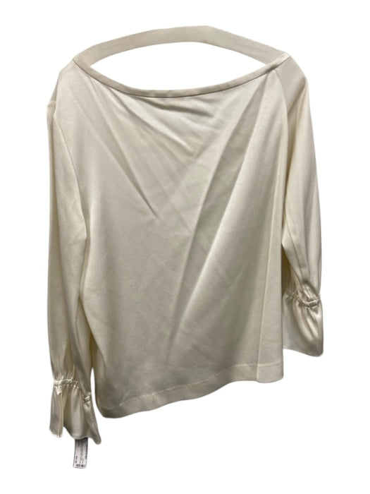 Ramy Brook Size L Cream White Triacetate Blend Drop Shoulder Long Sleeve Top Cream White / L