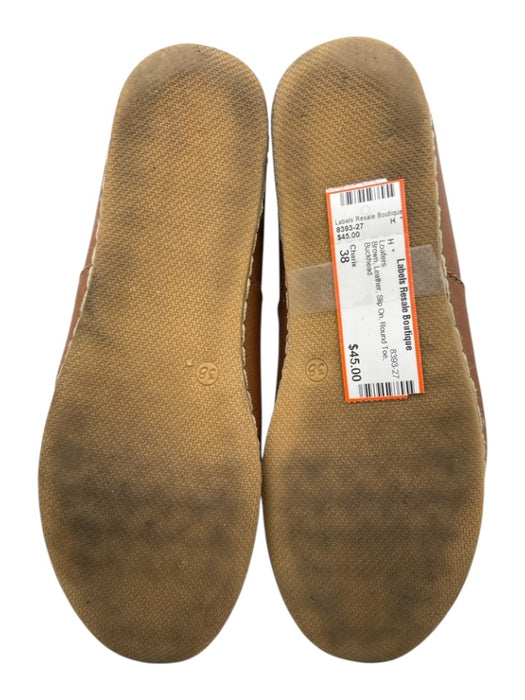 Charix Shoe Size 38 Brown Leather Slip On Round Toe Loafers Brown / 38