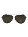 Salvatore Ferragamo Black & Silver Metal Wire Frame Brow Bar Aviator Sunglasses Black & Silver