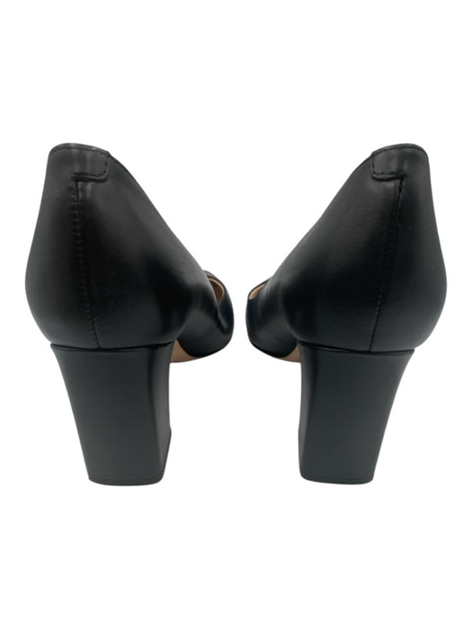 Marc Fisher Shoe Size 8 Black Leather Upper Pointed Toe Block Heel Pumps Black / 8