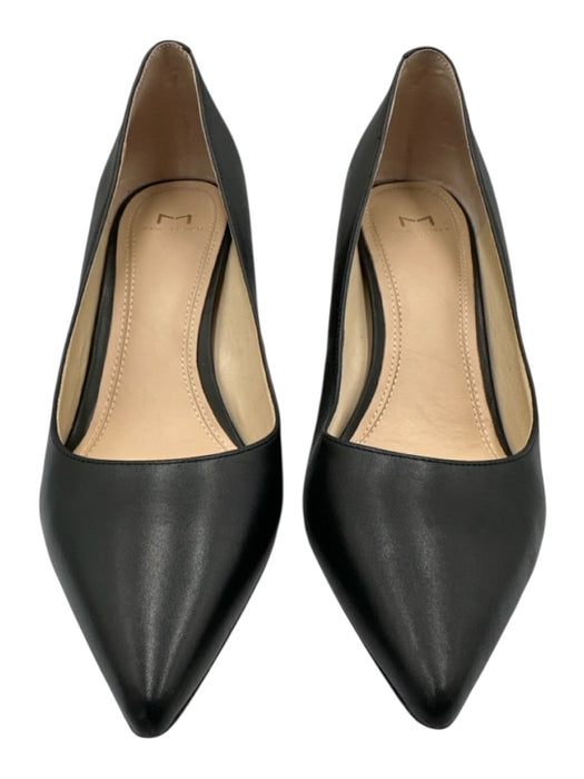 Marc Fisher Shoe Size 8 Black Leather Upper Pointed Toe Block Heel Pumps Black / 8