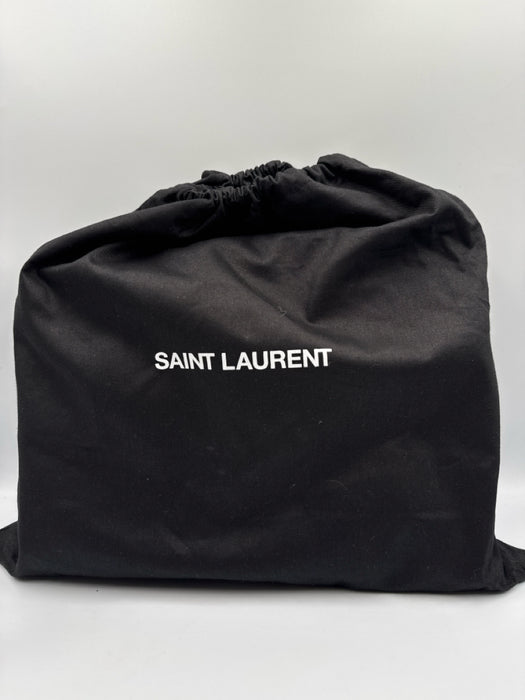 Yves Saint Laurent Black Leather Black Hardware Chevron Flap Chain Bag