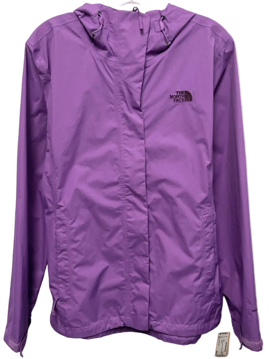 The North Face Size L Purple Synthetic Hood Zip Up Pockets Jacket
