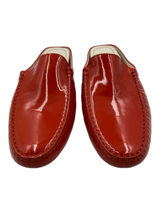 Tods Shoe Size 9.5 Orange Patent Leather Mule Loafer Shoes Orange / 9.5