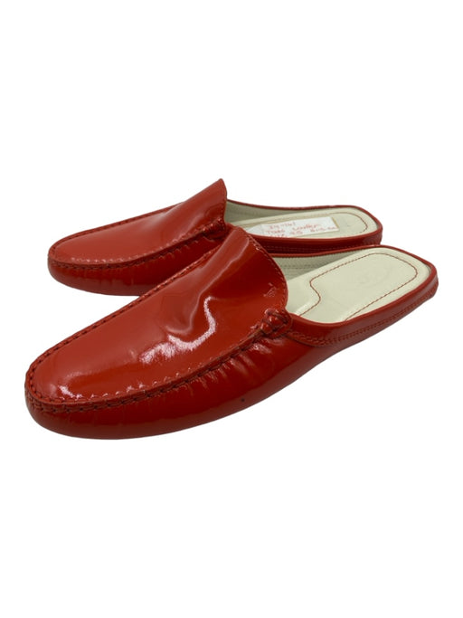 Tods Shoe Size 9.5 Orange Patent Leather Mule Loafer Shoes Orange / 9.5