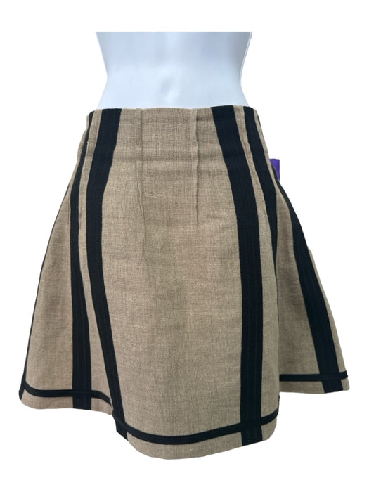 D&G Dolce & Gabbana Size 44 Beige & Black Paperbag Waist Burlap Above knee Skirt Beige & Black / 44