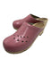 Verka Shoe Size 8.5 Pink & Beige Patent round toe Laser Cut Wooden Sole Clogs Pink & Beige / 8.5