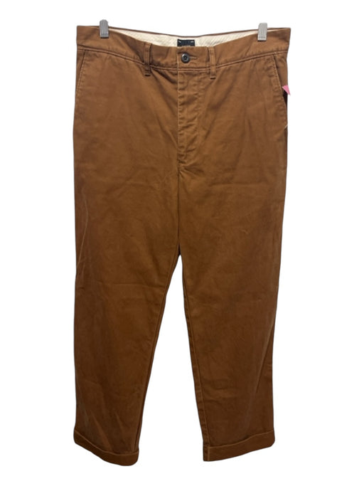 J Crew Size 30 Brown Cotton High Rise Straight Trouser Pants Brown / 30