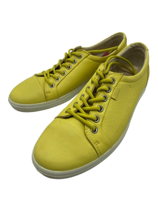 ecco Shoe Size 39 Yellow Leather Laces Low Top Sneakers Yellow / 39