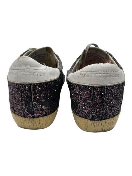 Golden Goose Shoe Size 40 Purple, Gray, White Low Top lace up Sparkle Sneakers Purple, Gray, White / 40
