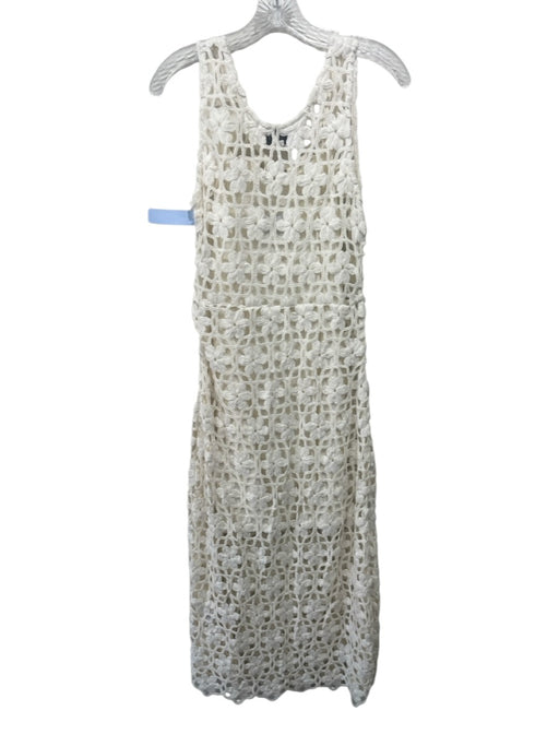 Fifteen Twenty Size 4 Cream Polyester Crochet Floral Sleeveless Slip Inc. Dress Cream / 4