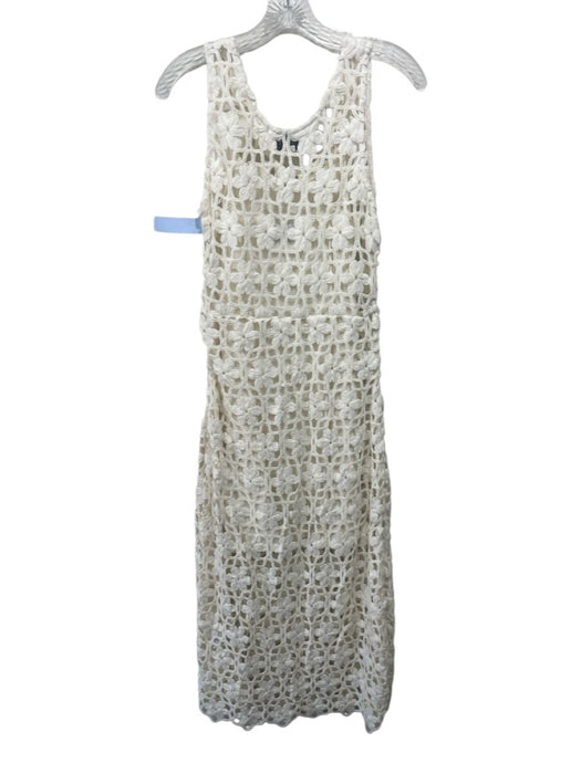 Fifteen Twenty Size 4 Cream Polyester Crochet Floral Sleeveless Slip Inc. Dress Cream / 4