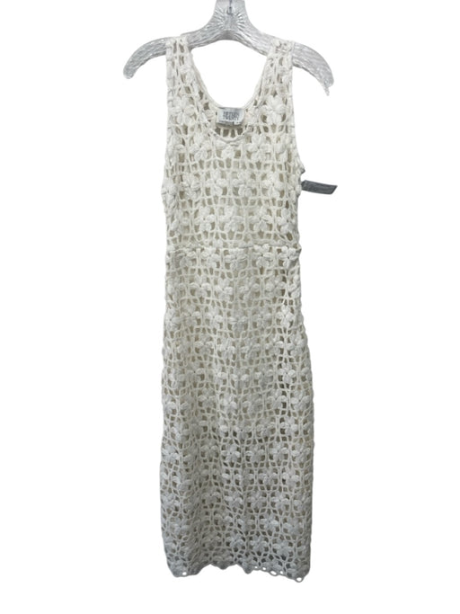 Fifteen Twenty Size 4 Cream Polyester Crochet Floral Sleeveless Slip Inc. Dress Cream / 4