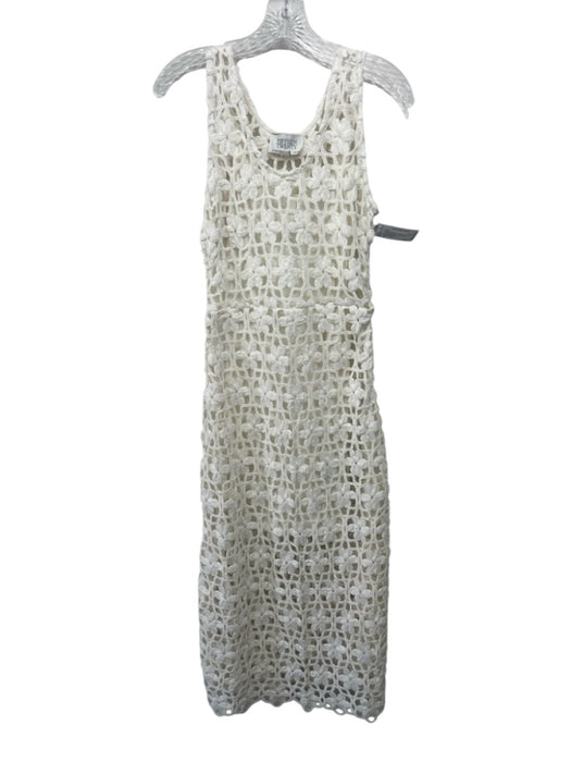 Fifteen Twenty Size 4 Cream Polyester Crochet Floral Sleeveless Slip Inc. Dress Cream / 4