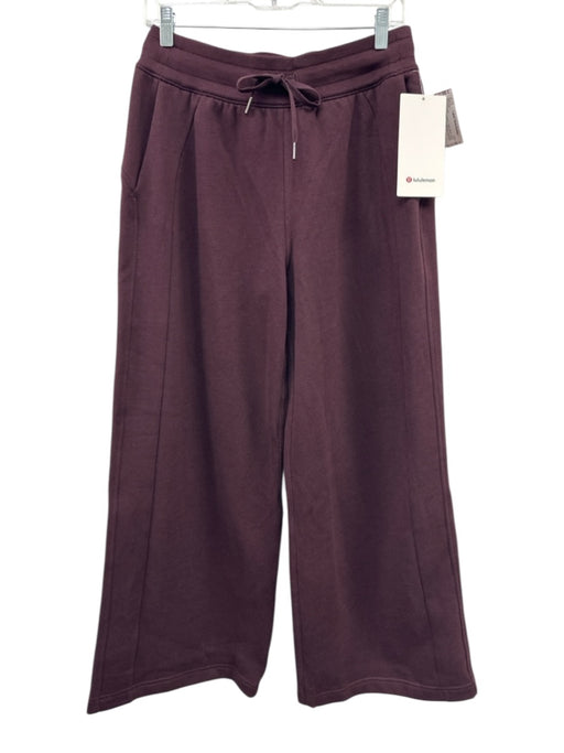Lululemon Size M Burgundy Cotton Blend Elastic Waist Athleisure Mid Rise Pants Burgundy / M