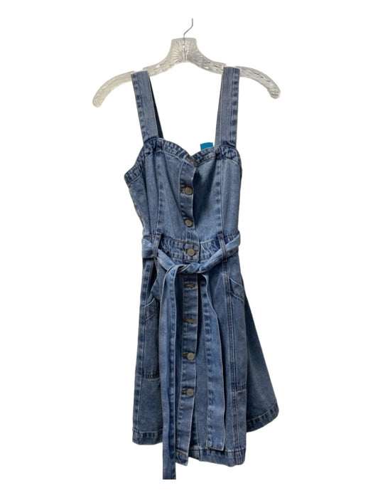 Habitual Size XS Light Denim Cotton Button Front Sleeveless Belted Dress Light Denim / XS