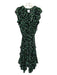 Misa Size Small Green & Black Polyester Short Sleeve Floral Ruffle Detail Dress Green & Black / Small