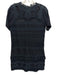 Sea New York Size 2 Black Cotton Blend Short Sleeve Lace Trim Ruffles Dress Black / 2