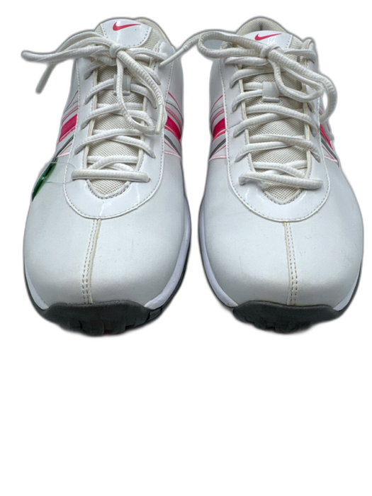 Nike Shoe Size 10 White & Pink Leather Upper Stripe Detail Golf Low Top Sneakers White & Pink / 10