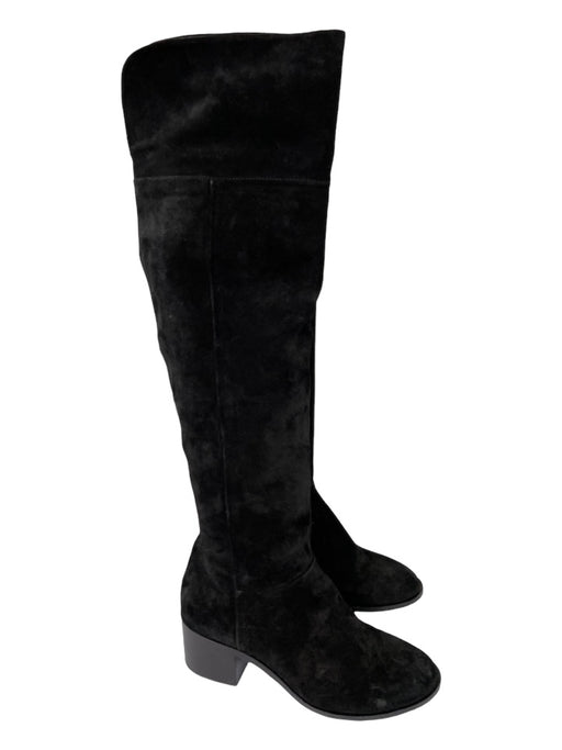Rag & Bone Shoe Size 37 Black Leather Suede Stacked Block Heel Boots Black / 37