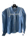 Ulla Johnson Size 8 Blue & White Cotton Long Sleeve Button Front Ruffle Top Blue & White / 8