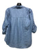 Veronica Beard Jeans Size L Chambray Blue Lyocell & Linen Snap Down Collar Top Chambray Blue / L