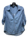 Veronica Beard Jeans Size L Chambray Blue Lyocell & Linen Snap Down Collar Top Chambray Blue / L