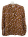 Isabel Marant Etoile Size 40/10 Light Brown Print Cotton Floral Long Sleeve Top Light Brown Print / 40/10