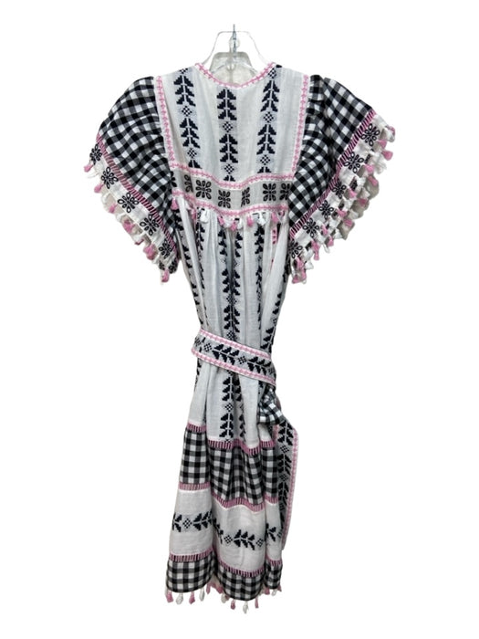 Dodo Bar Or Size M White, Black, Pink Cotton Embroidered Geometric Dress White, Black, Pink / M