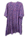 India Collection Emerson Fry Size M/L Purple & Blue Cotton Floral V Neck Dress Purple & Blue / M/L