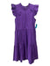 Sea New York Size 8 Purple Cotton Ruffle Cap Sleeve Tiered Back Zip Midi Dress Purple / 8