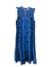 Rhode Size M Blue & Black Cotton Embroidered sheer neckline Sleeveless Dress Blue & Black / M